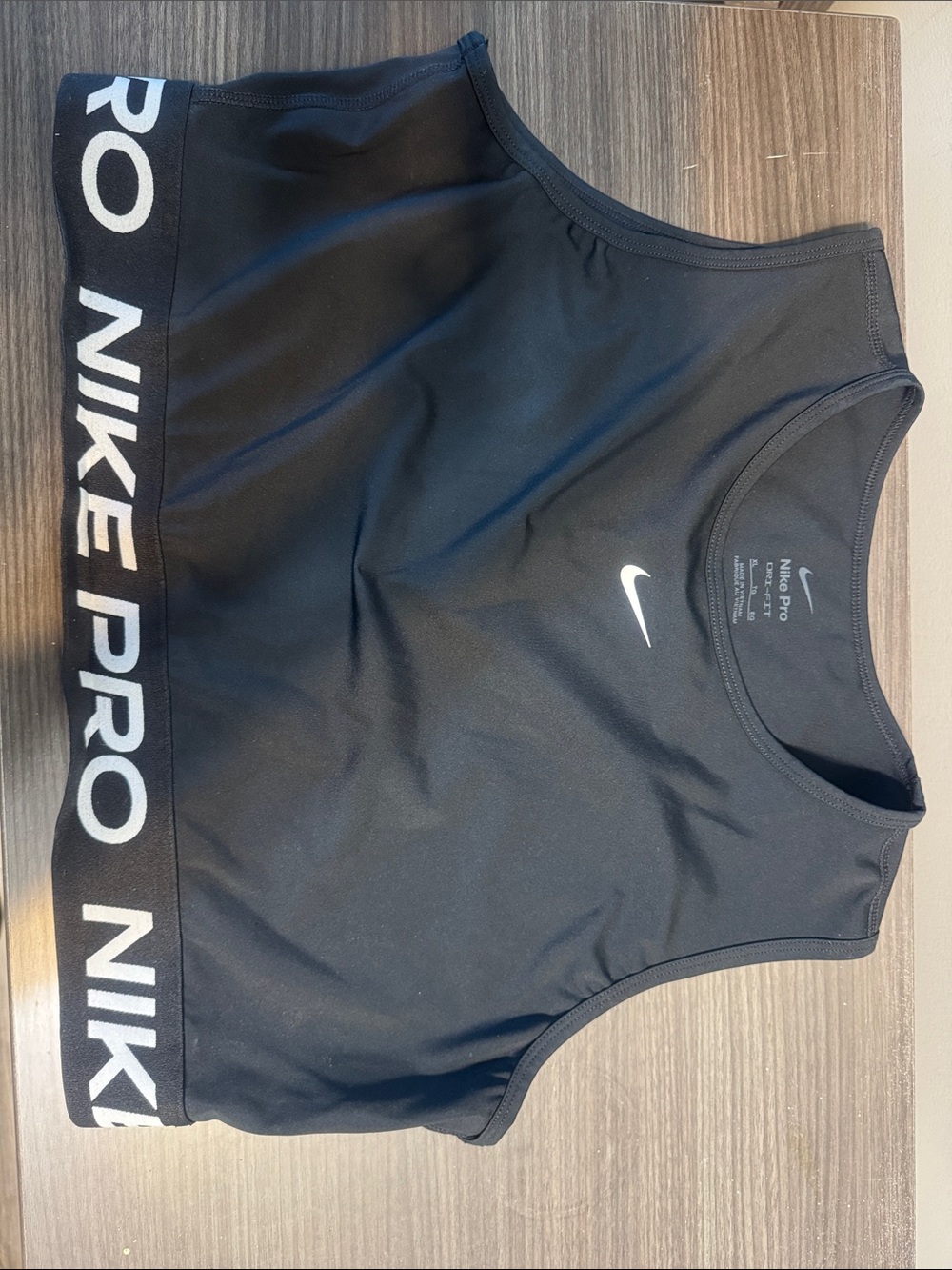 Nike Black and White Pro Crop Sports Bra